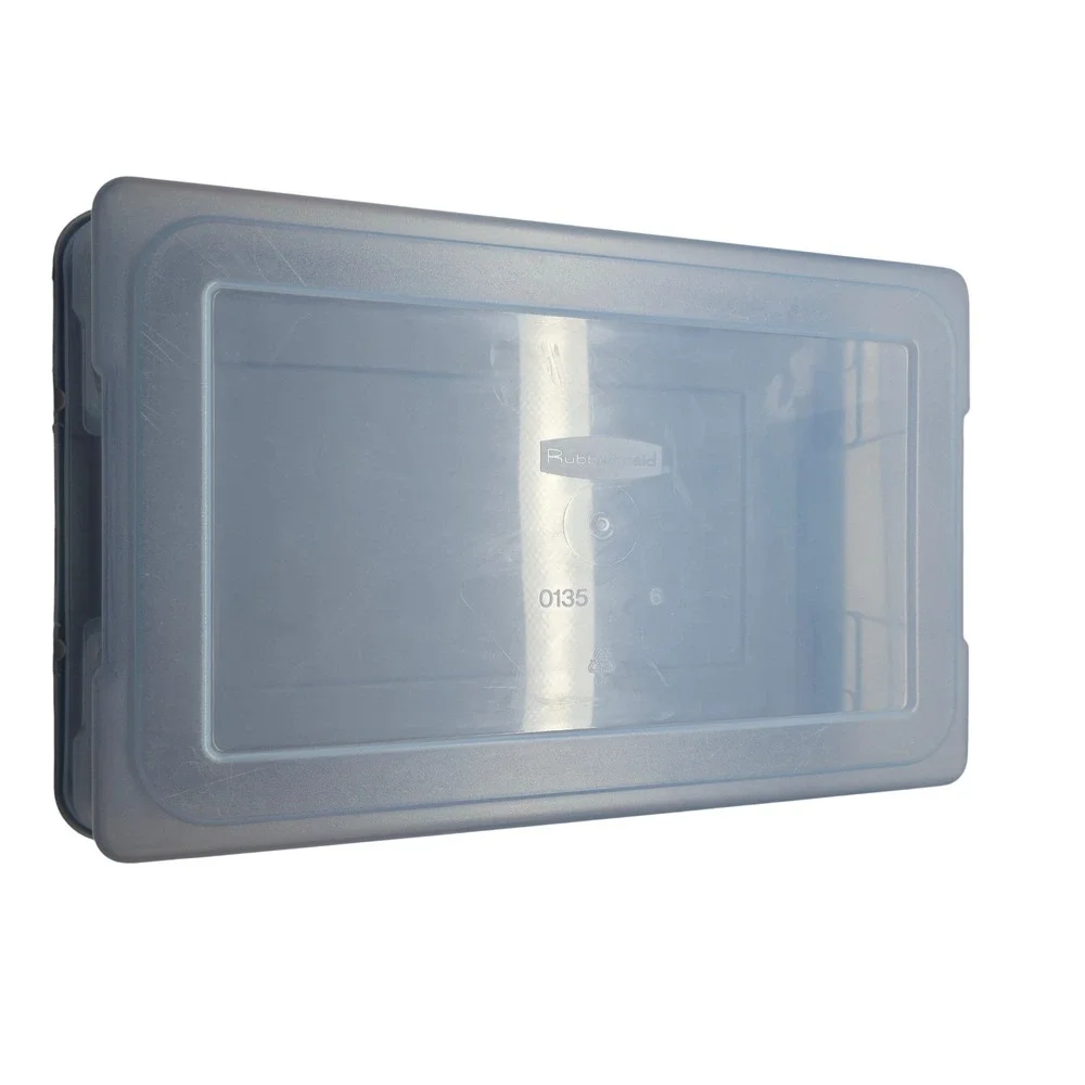 Vintage Rubbermaid Sheer Storage‎ Box Dark Blue & Clear #0135
